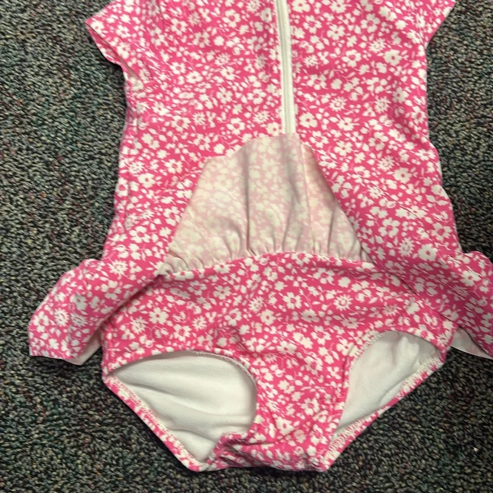 Ralph Lauren Pink and White Floral bathing suit 12mo